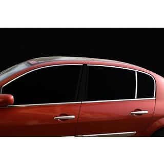 Верхние молдинги окон нержавейка (6 шт) Renault Megane II 2004-2009 гг. фото 1