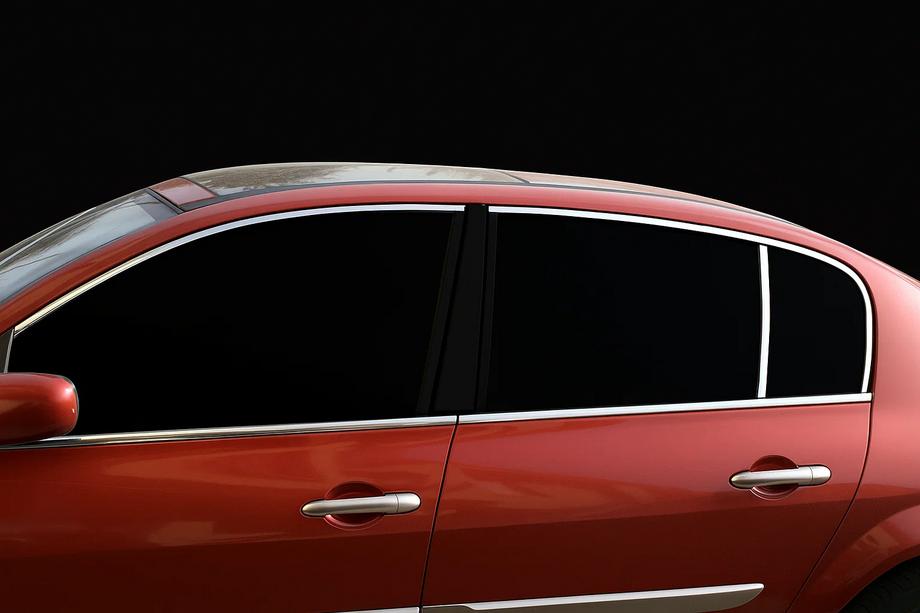 Renault Megane II 2004-2009 гг. Верхние молдинги окон нержавейка (6 шт) Image