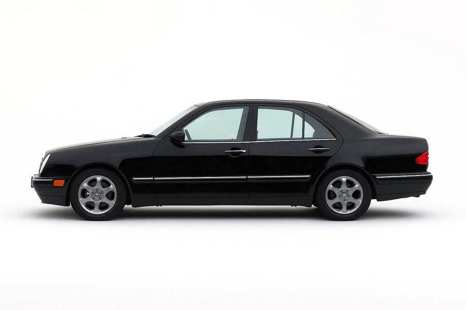 Mercedes E-class W210 1995-2002 гг. Нижние молдинги стекол нержавейка (4 шт) Фото 3