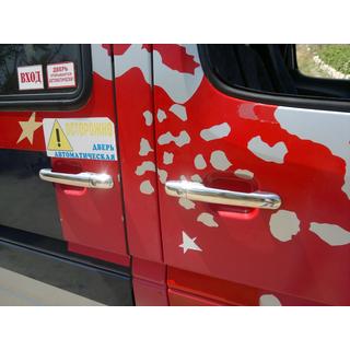 Хромированные Накладки на Ручки Дверей (4 шт, Нержавейка) Mercedes Sprinter W901/902/903/904/905 1995–2006 гг. фото 3