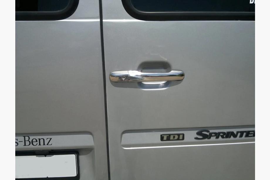 Mercedes Vito W638 1996-2003 гг. Хромированные Накладки на Ручки (Нержавеющая Сталь) 3 штуки. OmsaLine - Итальянская Нержавейка Фото 6
