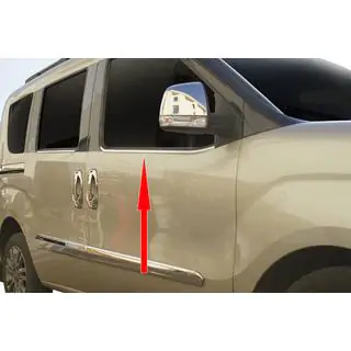 Окантовка стекол Нержавейка Fiat Doblo II 2010-2022 гг. фото 2