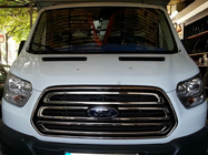 Ford Transit 2014- гг. Хромированная окантовка решетки радиатора (2014-2018, 2 шт, нержавейка) Carmos - Турецкая Нержавеющая Сталь фото 5
