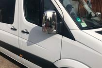 Volkswagen Crafter 2006-2016 гг. Хромированные Накладки на Зеркала (2 шт.) Carmos, Турецкая сталь фото 4