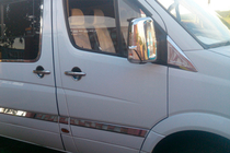 Volkswagen Crafter 2006-2016 гг. Хромированные Накладки на Зеркала (2 шт.) Carmos, Турецкая сталь фото 7