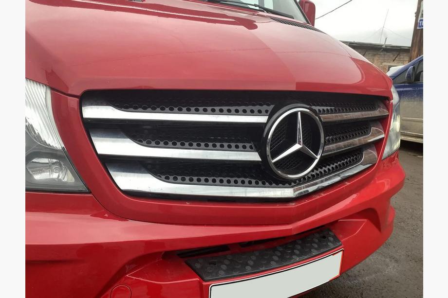 Mercedes Sprinter W906 2006–2018 гг. Хромированные Накладки на Решетку (2013↗, Нержавеющая Сталь) Фото 6