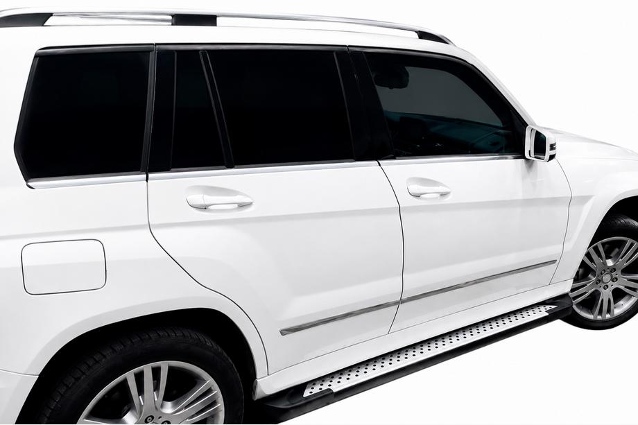 Mercedes GLK class X204 2008-2015 гг. Боковые Подножки Allmond Grey (2 шт, Алюминий) Image