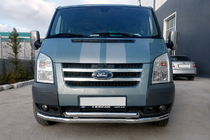 Ford Transit 2000–2014 гг. Передняя защита ST014 (2006-2014, Нержавейка) фото 1