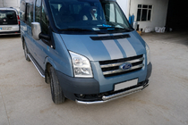 Ford Transit 2000–2014 гг. Передняя защита ST014 (2006-2014, Нержавейка) фото 3