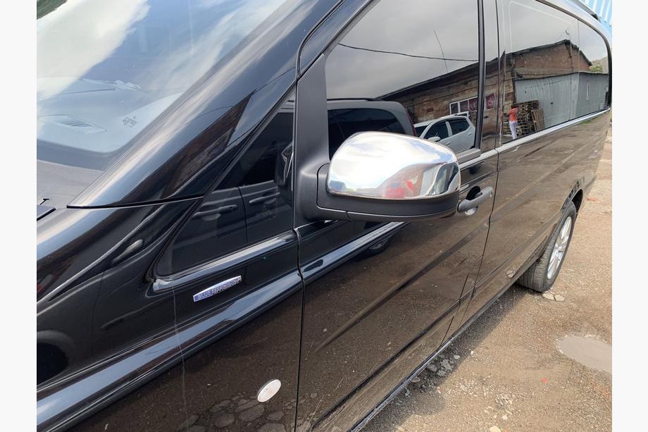 Mercedes Vito W639 2004-2014 гг. Хромированные Накладки на Зеркала Vito 2010-2015 (2 шт) OmsaLine - Итальянская Нержавейка Фото 9
