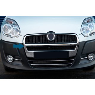 Накладки на решетку радиатора (2010-2015, полный комплект, нержавейка) Fiat Doblo II 2010-2022 гг. фото 3