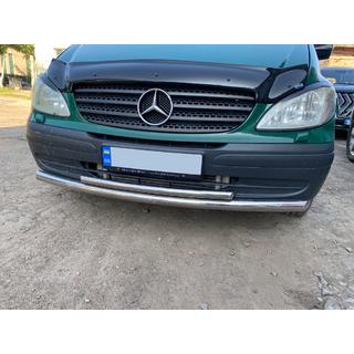 Передняя защита ST014 (нержавейка) Mercedes Vito W639 2004-2014 гг. фото 2