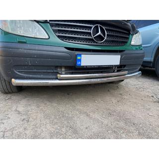 Передняя защита ST014 (нержавейка) Mercedes Vito W639 2004-2014 гг. фото 4