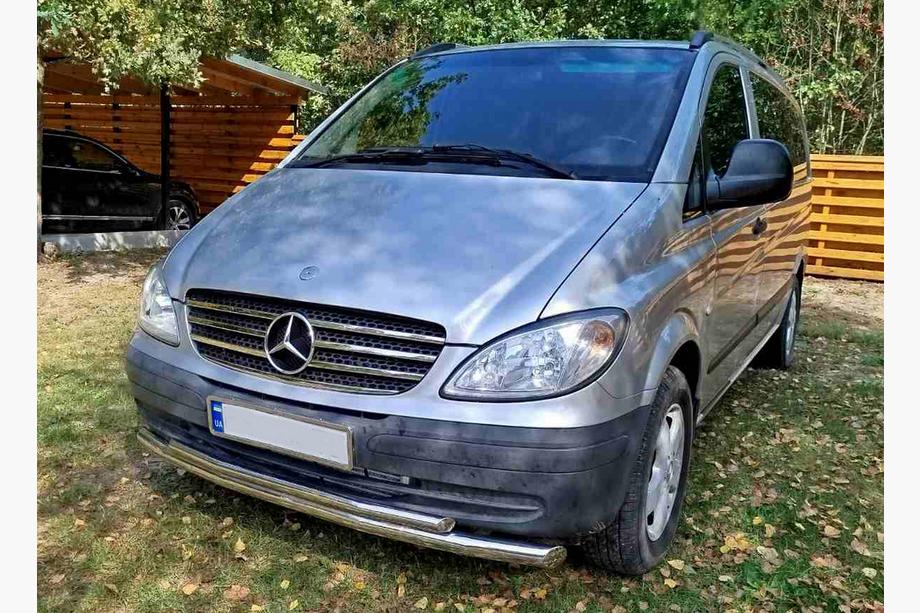 Mercedes Vito W639 2004-2014 гг. Передняя защита ST014 (нержавейка) 2010-2015, 51 ↗ 42мм Фото 13