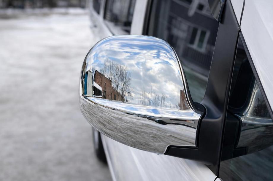 Mercedes Viano 2004-2014 гг. Хромированные Накладки на Зеркала VITO 2004-2010 (2 шт) Carmos - Турецкая сталь Image