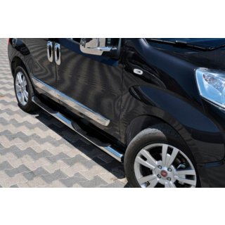 Боковые трубы Ø70 (2 шт., Нержавейка) Fiat Fiorino/Qubo 2008-2024 гг. фото 1