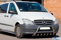 Mercedes Viano 2004-2014 гг. Защита переднего бампера WT003/004 (нержавейка) фото 2