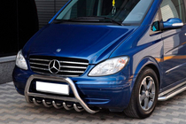 Mercedes Viano 2004-2014 гг. Защита переднего бампера WT003/004 (нержавейка) фото 7