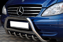 Mercedes Viano 2004-2014 гг. Защита переднего бампера WT003/004 (нержавейка) фото 8