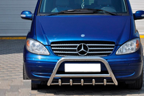Mercedes Viano 2004-2014 гг. Защита переднего бампера WT003/004 (нержавейка) фото 9