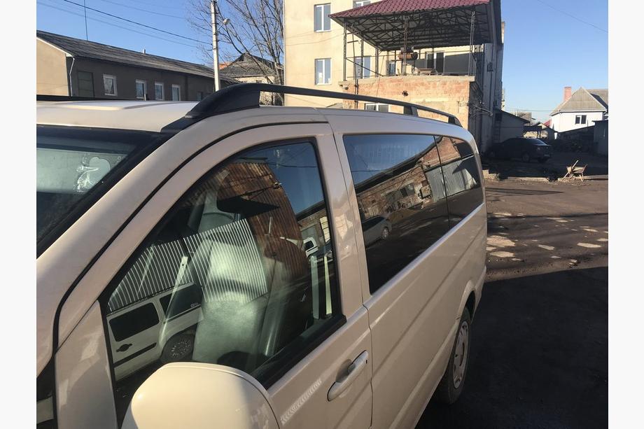 Mercedes Vito W639 2004-2014 гг. Черные рейлинги Skyport (цельнометаллические) Длинная База (EXTRALONG) Фото 27