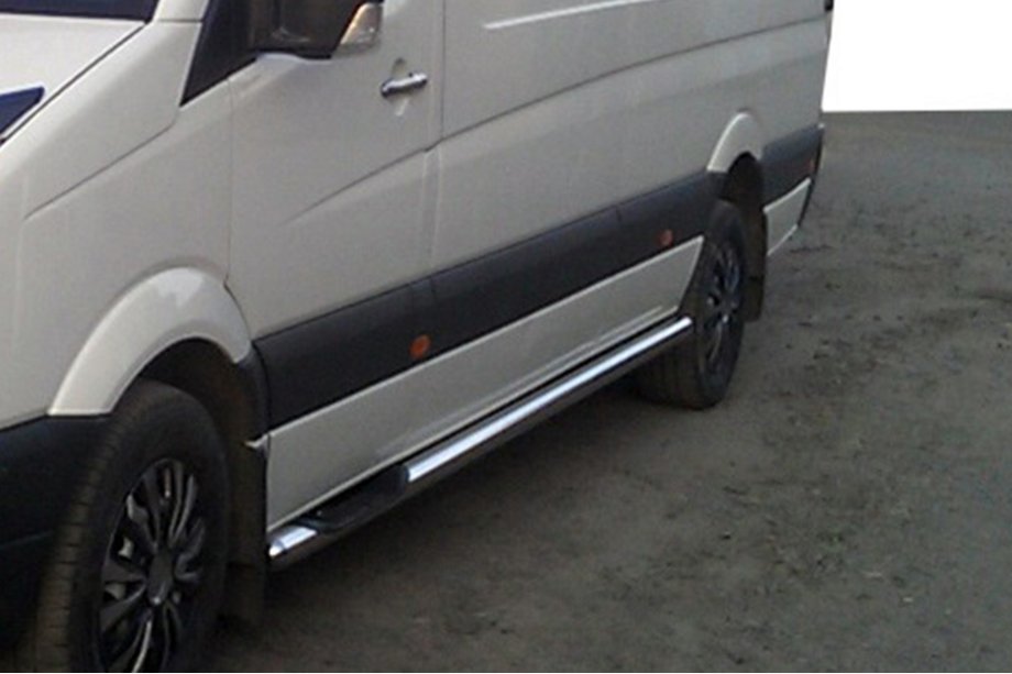 Mercedes Sprinter W906 2006–2018 гг. Боковые трубы (2 шт., нержавейка) d60, короткая база Фото 3