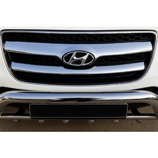Хромированные Накладки на Решетку (2006-2010, 2 шт., нержавейка) Hyundai Santa Fe 2 2006-2012 гг. фото 1