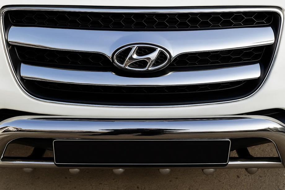 Hyundai Santa Fe 2 2006-2012 гг. Хромированные Накладки на Решетку (2006-2010, 2 шт., нержавейка) Image