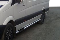 Volkswagen Crafter 2006-2016 гг. Боковые трубы (2 шт., нержавейка) d60, средняя база фото 7
