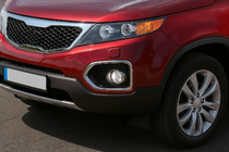 Kia Sorento II XM 2009-2014 гг. Окантовка противотуманных фар 2010-2013 (2 шт., нержавейка) фото 1