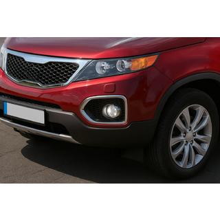 Окантовка противотуманных фар 2010-2013 (2 шт., нержавейка) Kia Sorento II XM 2009-2014 гг. фото 1
