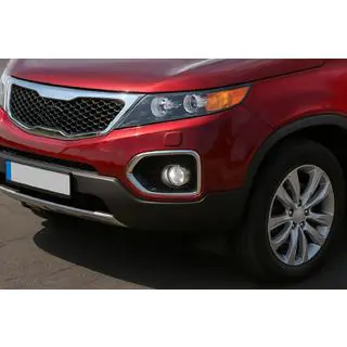 Окантовка противотуманных фар 2010-2013 (2 шт., нержавейка) Kia Sorento II XM 2009-2014 гг. фото 1