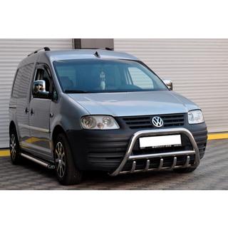 Кенгурятник WT003 (нержавейка) Volkswagen Caddy 2004-2010 гг. фото 3