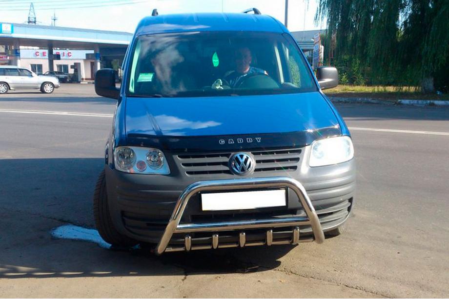 Volkswagen Caddy 2004-2010 гг. Кенгурятник WT003 (нержавейка) Фото 7
