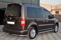 Volkswagen Caddy 2004-2010 гг. Боковые трубы BB001 (2 шт., нержавейка) фото 4