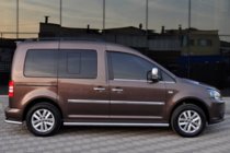 Volkswagen Caddy 2004-2010 гг. Боковые трубы BB001 (2 шт., нержавейка) фото 5