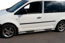 Volkswagen Caddy 2010-2015 гг. Боковые трубы BB002 (2 шт., нержавейка) фото 3