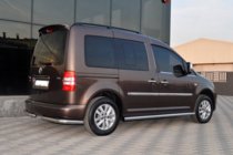 Volkswagen Caddy 2010-2015 гг. Боковые трубы BB001 (2 шт., нержавейка) фото 3