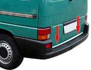 Volkswagen T4 Transporter 1990-2003 гг. Накладка на задний бампер нержавейка OmsaLine, Задняя дверь (ляда) - 1 дверь фото 1