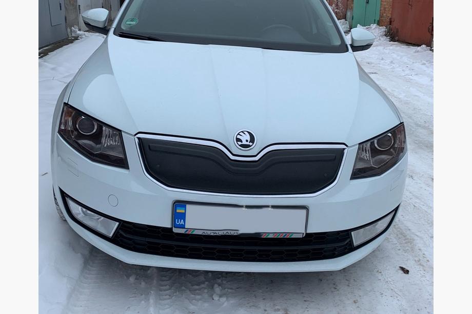 Skoda Octavia III A7 2013-2019 гг. Зимняя накладка на решетку радиатора (2013-2017) Матовый Фото 2