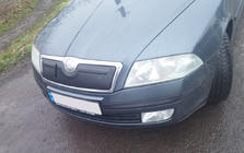 Skoda Octavia II A5 2006-2010 гг. Зимняя накладка на решетку радиатора (верхняя) фото 2