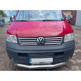 Хромированные накладки на решетку (8 полос, нержавейка) Volkswagen T5 Transporter 2003-2010 гг. фото 3