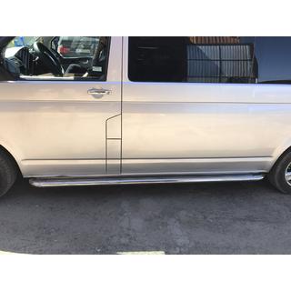 Боковые Подножки Premium (2 шт., Нержавейка) Volkswagen T5 Transporter 2003-2010 гг. фото 3