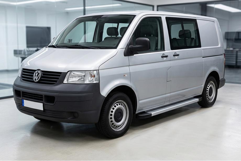 Volkswagen T5 Multivan 2003–2010 гг. Боковые Подножки Maya V2 (2 шт., Алюминий) Короткая База Image