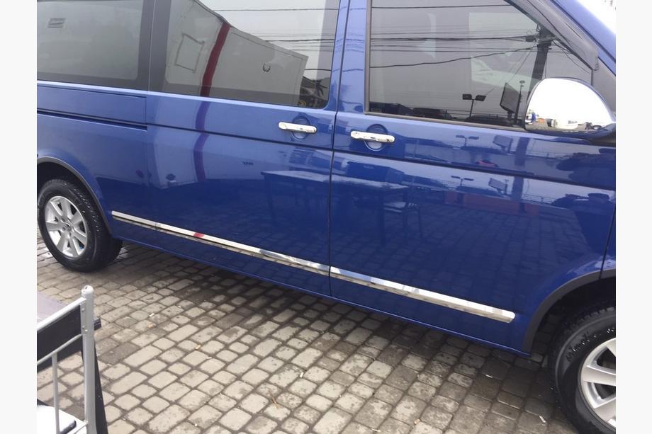 Volkswagen T5 Multivan 2003–2010 гг. Молдинги на двери Нержавейка Хром 1 дверь, Короткая, Carmos - турецкая сталь Фото 7