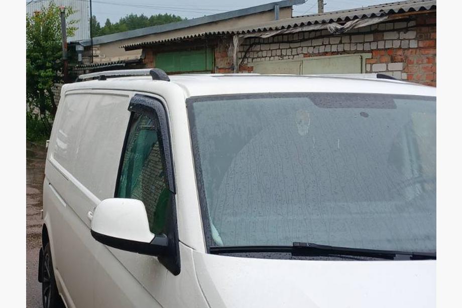 Volkswagen T5 Caravelle 2004-2010 гг. Хромированные Рейлинги Короткая база, пластиковые ножки Фото 4