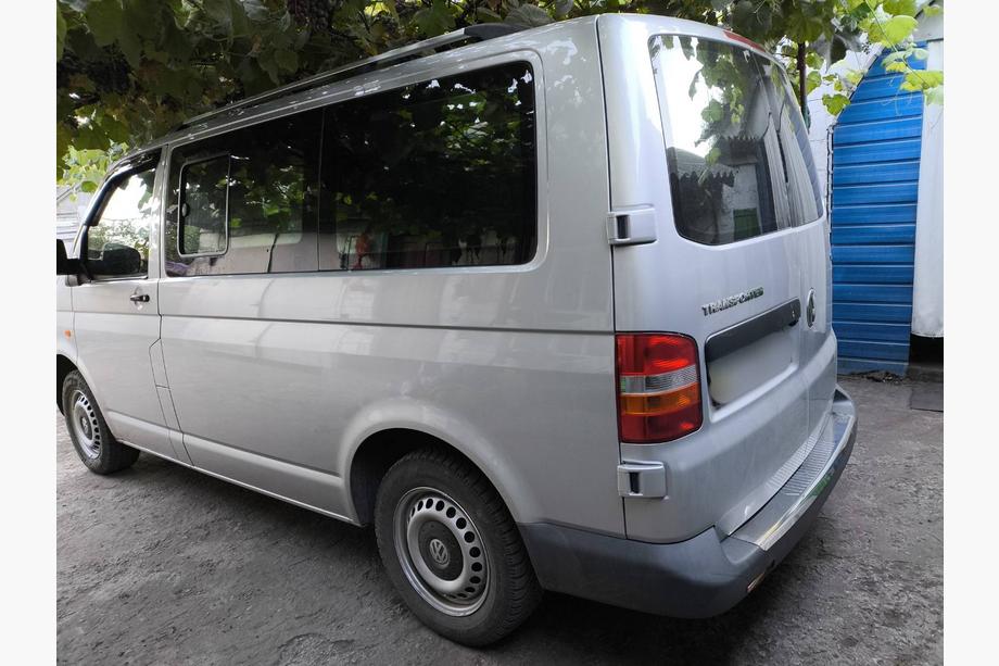 Volkswagen T5 Caravelle 2004-2010 гг. Хромированные Рейлинги Короткая база, пластиковые ножки Фото 12