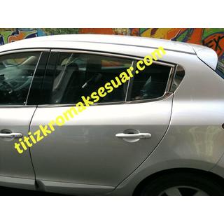 Верхние молдинги окон (HB, 6 шт, нержавейка) Renault Megane III 2009-2016 гг. фото 4