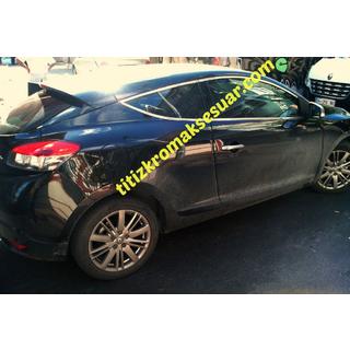 Верхние молдинги окон (HB, 6 шт, нержавейка) Renault Megane III 2009-2016 гг. фото 3