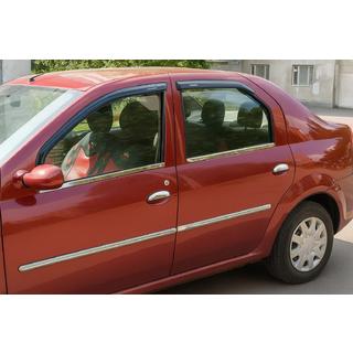 Молдинги дверей нержавеющая сталь (4 шт.) Dacia Logan I 2005-2008 гг. фото 4